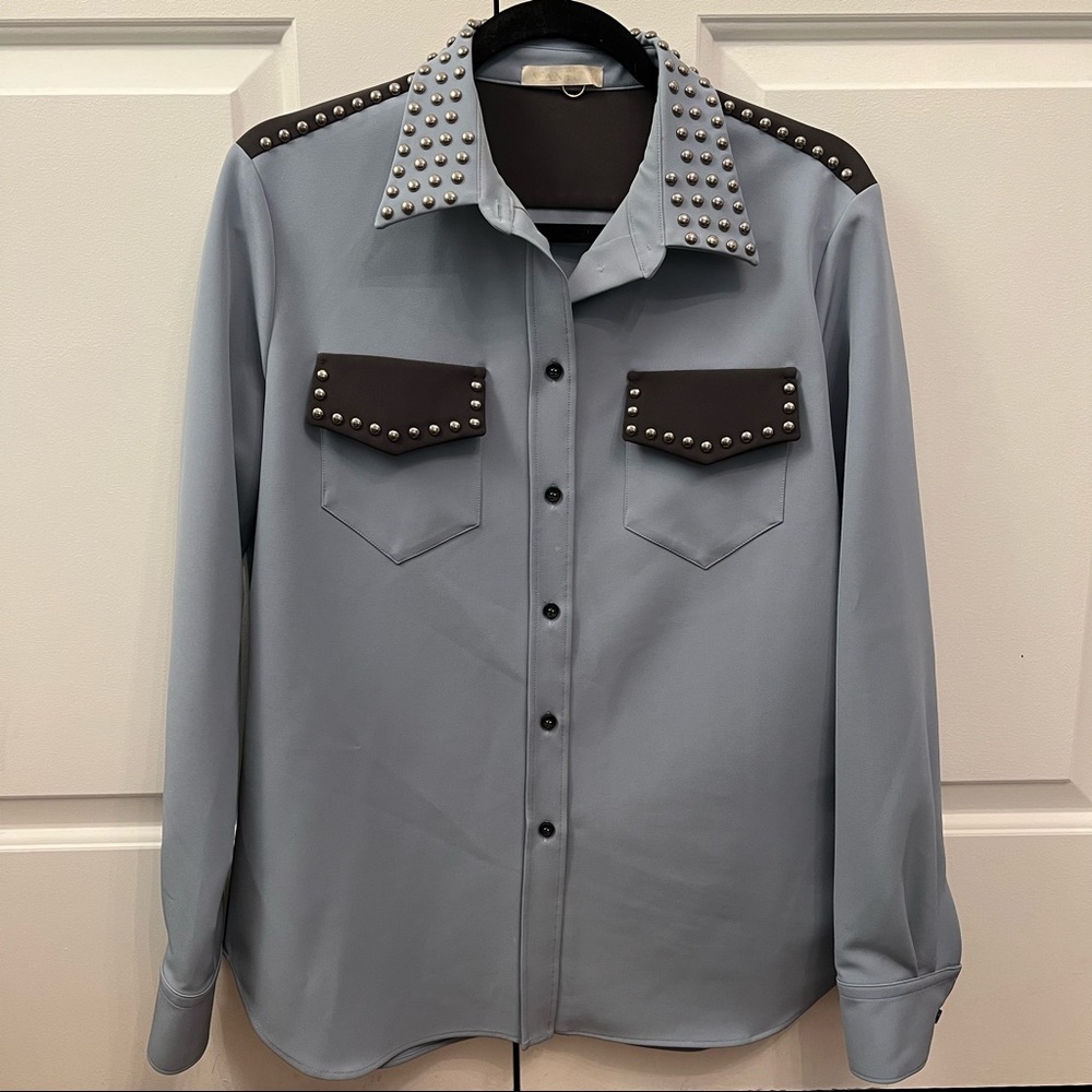Mantu Baby Blue Button Down W/ Studs